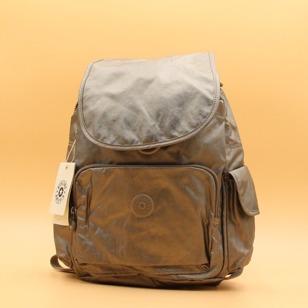 Kipling Medium City Pack BACKPACK RUCKSACK PURSE METALLIC